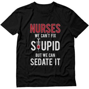 imageTstars Funny Nurse Shirt for Women  ICU RN Gift Tee for Nursing Students Hospital Staff or Nurses WeekBlack