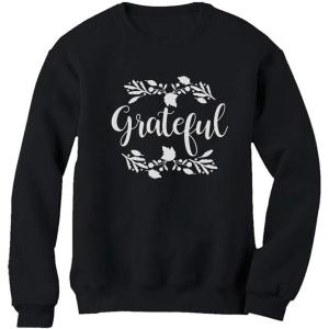 imageTstars Grateful Shirt Fall Top Cute Thanksgiving Women SweatshirtBlack