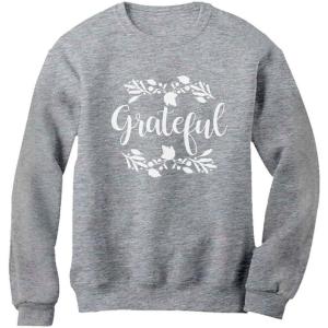 imageTstars Grateful Shirt Fall Top Cute Thanksgiving Women SweatshirtGray