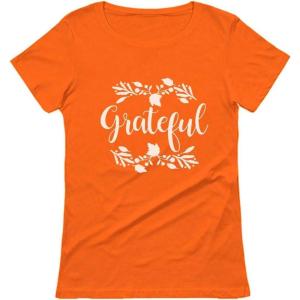 imageTstars Grateful Shirt Fall Top Cute Thanksgiving Women TShirtOrange