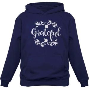 imageTstars Grateful Sweatshirt Fall Top Cute Thanksgiving Women HoodieBlue