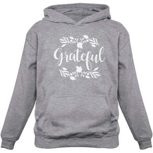 imageTstars Grateful Sweatshirt Fall Top Cute Thanksgiving Women HoodieGray
