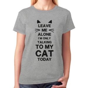 imageTstars Leave Me Alone Im Only Talking to My Cat Today Gift for Cat Lover Women TShirtGray