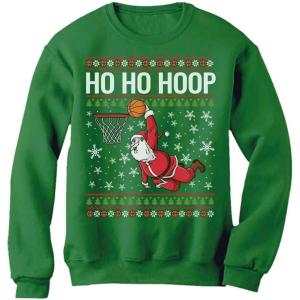 imageTstars Merry Swishmas Funny Ugly Christmas Sweatshirt for Men Basketball Tacky Sweater Style Xmas Holiday Mens SweatshirtsHoop  Green