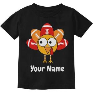 imageTstars Personalized Little Turkey Thanksgiving Shirt Cute Custom Toddler Kids TShirtBlack