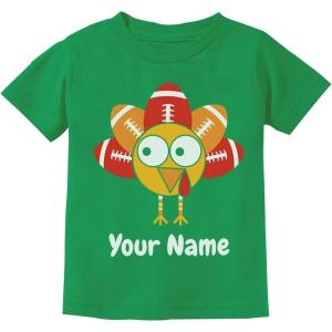 imageTstars Personalized Little Turkey Thanksgiving Shirt Cute Custom Toddler Kids TShirtGreen