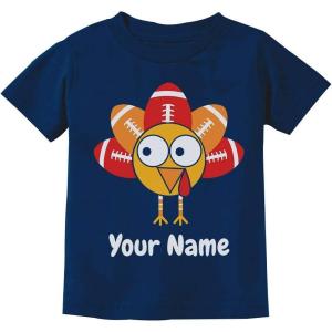 imageTstars Personalized Little Turkey Thanksgiving Shirt Cute Custom Toddler Kids TShirtNavy