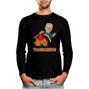 imageTstars Thanksgiving Turkey Funny Joe Biden Thanksbiden Long Sleeve TShirtBlack
