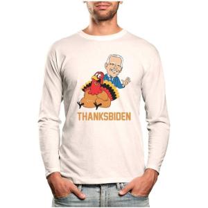 imageTstars Thanksgiving Turkey Funny Joe Biden Thanksbiden Long Sleeve TShirtWhite