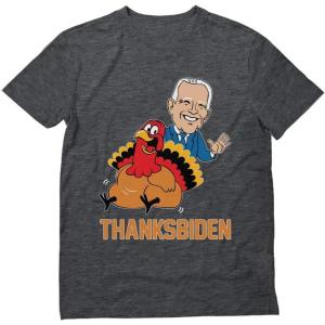 imageTstars Thanksgiving Turkey Funny Joe Biden Thanksbiden TShirtHeather Dark Gray