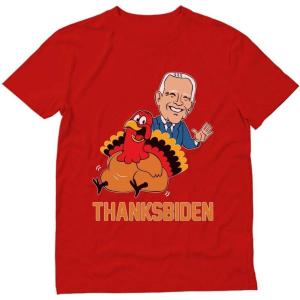imageTstars Thanksgiving Turkey Funny Joe Biden Thanksbiden TShirtRed