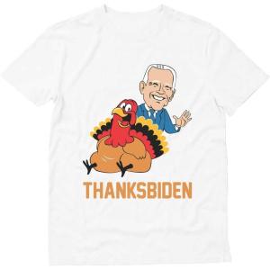 imageTstars Thanksgiving Turkey Funny Joe Biden Thanksbiden TShirtWhite