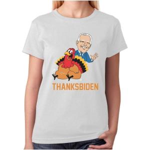 imageTstars Thanksgiving Turkey Funny Joe Biden Thanksbiden Women TShirtWhite
