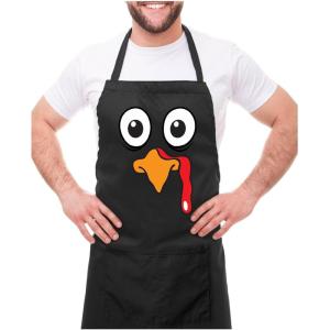 imageTstars Turkey Cooking Team Apron  Funny Thanksgiving Kitchen Apron with Pockets for Men ampamp Women Holiday ChefsTurkey  Black
