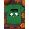 imageFrankenstein Halloween Shirt for Kids  Cute Tee with Spooky Expression Fun Gift for Boys and Girls TrickorTreatFrankenstein  Green