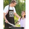 imageTstars Dad Apron Fathers Day Daddy Gifts Cooking BBQ Grill Aprons for Men with PocketsBlack