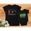 imageTstars Funny Gift for Mom and Baby Battery Low and Charged Matching Outfits Mothers Day Mother Daughter Son SetMom Black  Baby Black