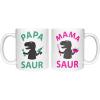 imageTstars Papa ampamp Mama Saur Coffee Mug Set T Rex Dad ampamp Mom Fathers DayMothers Day Gift Mug White 15 OunceMug White 15 OuncePapa Saur White  Mama Saur White