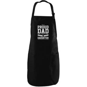 imageTstars Dad Apron Fathers Day Daddy Gifts Cooking BBQ Grill Aprons for Men with PocketsBlack