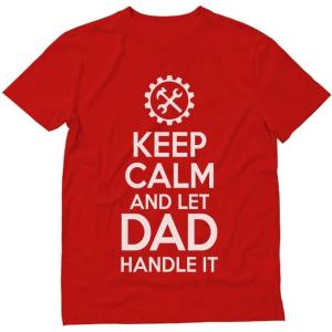 imageTstars Gift for Father  Keep Calm and Let Dad Handle It  Fathers Day TShirtRed