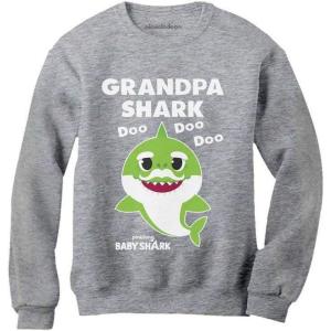 imageTstars Grandpa Shark Doo Doo Doo Baby Shark Papa SweatshirtGray