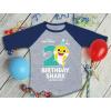 image2nd Birthday Baby Shark Shirt  34 Sleeve Baseball Tee Outfit for Toddler Boys and Girls Turning TwoBlue