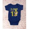 imagePaw Patrol Rubble Baby Boy Outfit Gift  Im Digging Being 1 Bodysuit for 1st Birthday PartyNavy