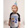 imagePaw Patrol Rubble Digging 3rd Birthday Shirt for Boys  Toddler Construction Theme 34 Sleeve Baseball TeeChase R 2nd  Blue