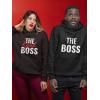 imageTstars Matching Couple Hoodies  His and Hers The Boss ampamp Real Boss Pullover Gift for Anniversary or Valentines DayMen Black  Women Black