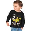 imageTstars Paw Patrol Rubble 2nd Birthday Tractor Toddler Kids Long Sleeve TShirtBlack