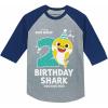 image2nd Birthday Baby Shark Shirt  34 Sleeve Baseball Tee Outfit for Toddler Boys and Girls Turning TwoBlue