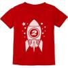 imageTstars Gift for Two Year Old  2nd Birthday Space Rocket ToddlerInfant Kids TShirtRed