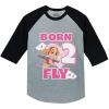 imageTstars Paw Patrol Skye Born 2 Fly 2nd Birthday 34 Sleeve Baseball Jersey Toddler ShirtDark Gray