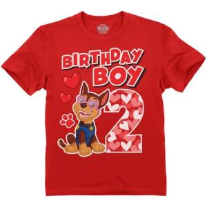 imageChase Paw Patrol 2nd Birthday Shirt for Boys  Toddler Party TShirt Gift for 2 Year OldValentine 2nd  Red