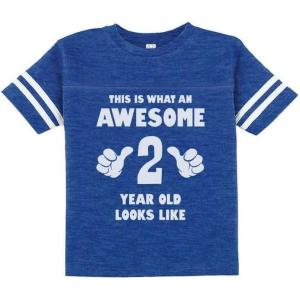 imageThis is What an Awesome 2 Year Old Looks Like Shirt  Funny 2nd Birthday Jersey TShirt for Toddler KidsBlue