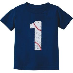 imageTstars Baseball Number 1 1st Birthday Shirt Gifts for One Year Old Infant Kids TShirtBaseball  Navy