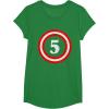 imageCaptain 5th Birthday  Gift for Five Years Old Youth Kids TShirtKelly Green