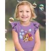 imagePaw Patrol Skye Toddler Birthday Girl Tee  Gift Idea for 3 or 4 Year Old Girls  Ruffle Sleeve Party TopBubbles Ruffle  Lavender