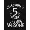 imageTstars 5 Years of Being Awesome 5 Year Old Birthday Gift Girls Fitted Kids TShirtWow Pink