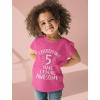 imageTstars 5 Years of Being Awesome 5 Year Old Birthday Gift Girls Fitted Kids TShirtWow Pink