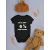 imageTstars Half Birthday Outfit Baby Boy Girl One 12 Year Old Milestone Infant BodysuitBlack