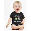 imageTstars Half Birthday Outfit Baby Boy Girl One 12 Year Old Milestone Infant BodysuitBlack