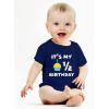 imageTstars Half Birthday Outfit Baby Boy Girl One 12 Year Old Milestone Infant BodysuitNavy