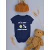 imageTstars Half Birthday Outfit Baby Boy Girl One 12 Year Old Milestone Infant BodysuitNavy