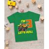 imageTstars Truck 3rd Birthday Shirt Boy Girl Gift for 3 Year Old Toddler Kids TShirtGreen