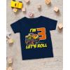 imageTstars Truck 3rd Birthday Shirt Boy Girl Gift for 3 Year Old Toddler Kids TShirtNavy