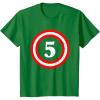 imageCaptain 5th Birthday  Gift for Five Years Old Youth Kids TShirtKelly Green