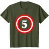 imageCaptain 5th Birthday  Gift for Five Years Old Youth Kids TShirtOlive Green