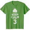 imageKids I Cant Keep Calm Im 3 3rd Birthday Boy Girl Three Years TShirtGrass Green