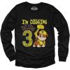 imagePaw Patrol Rubble 3rd Birthday Long Sleeve Shirt for Toddler Boys  Im Digging Being 3 Gift Tee for Three Year OldBlack